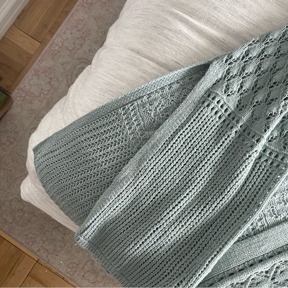 Teal Longline Crochet Cardigan - Picture 5 of 9